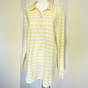 Old Navy Cotton Yellow Stripe Button-down Tunic